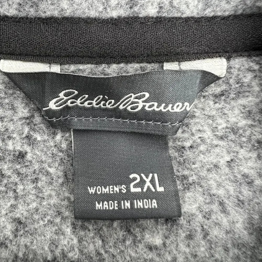 Eddie Bauer Womens Gray Radiator Fleece Sleeveless Full Zip Vest Size 2XL